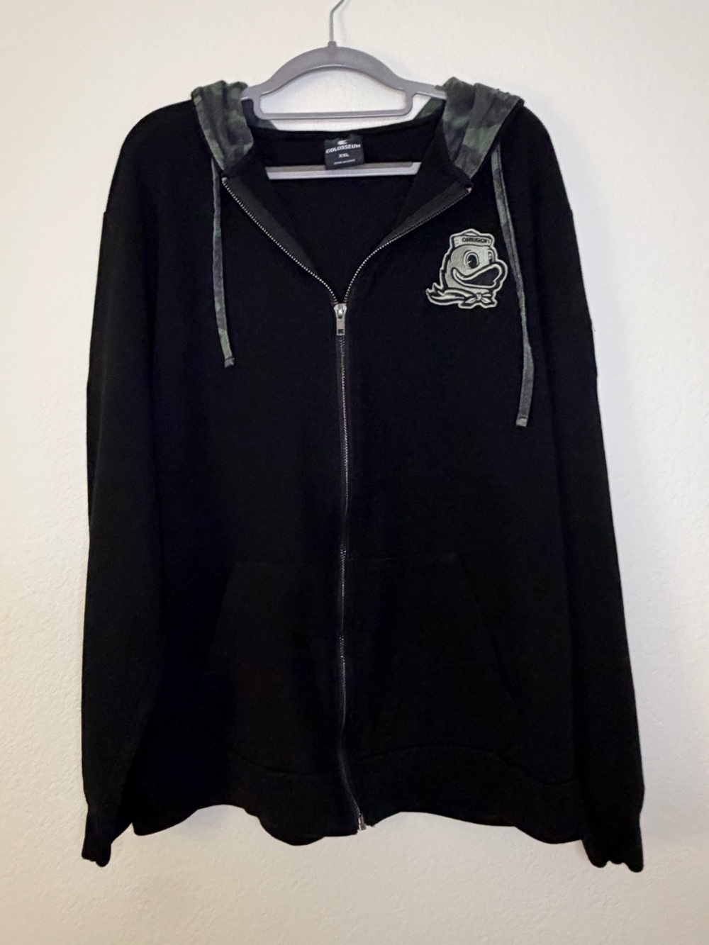Oregon Ducks Colosseum Camo Full Zip Hoodie Men’s XXL Black